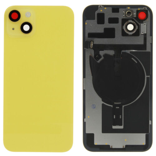 Vitre arrière hors logo (compatible) - jaune, pour iPhone 14 Plus
