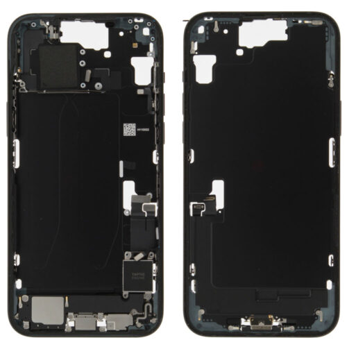 Châssis central incl. small parts (Pulled A) - noir, pour iPhone 15 Plus
