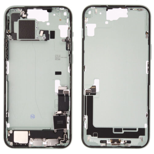 Châssis central incl. small parts (Pulled A) - vert, pour iPhone 15 Plus