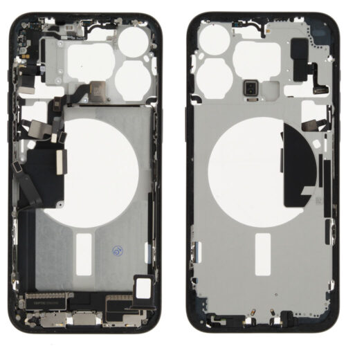 Middle frame incl. small parts (Pulled B) - Blue, For iPhone 15 Pro Max