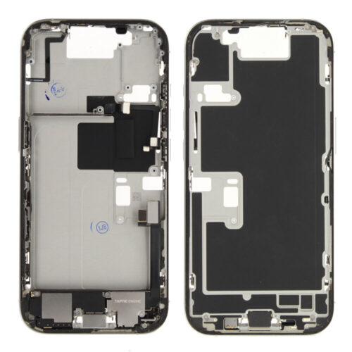 Châssis central incl. small parts (Pulled A) - blanc, pour iPhone 16 Pro