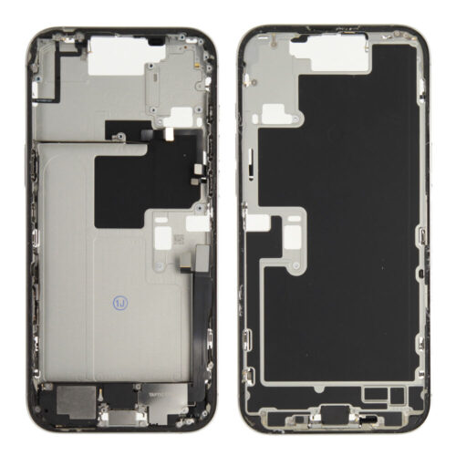 Châssis central incl. small parts (Pulled B) - blanc, pour iPhone 16 Pro Max