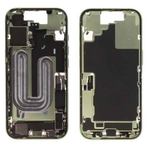 Middle frame incl. small parts (Pulled B) - Green, For iPhone 17