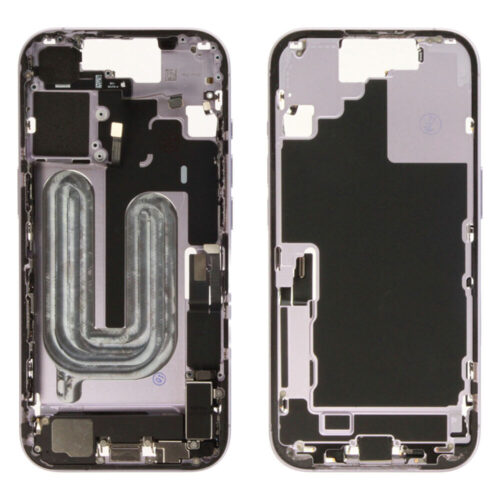 Middle frame incl. small parts (Pulled A) - Purple, For iPhone 17