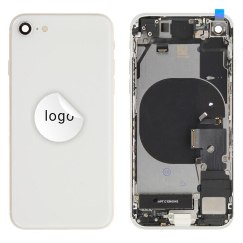 Rear cover incl. small parts (Pulled A) - White, For iPhone SE (2022)