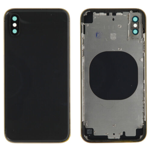 Back glass excl. Logo (Compatible) - Space Grey, For iPhone X
