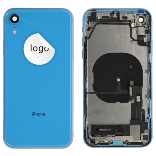 Rear cover incl. small parts (Pulled C) - Blue, For iPhone XR