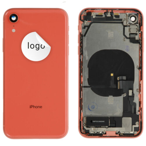Rear cover incl. small parts (Pulled B) - Coral, For iPhone XR