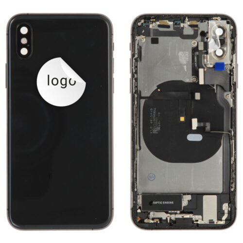 Rear cover incl. small parts (Pulled A) - Space Grey, For iPhone XS
