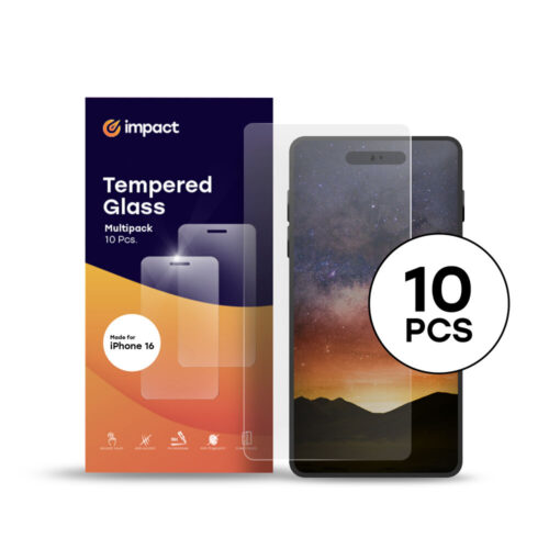 Tempered Glass (clear) Multipack (10 pcs), Apple iPhone 16/15/15 Pro