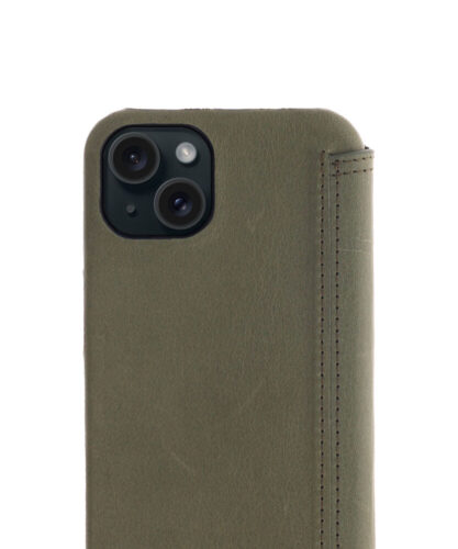 Book coque - Olive vert, pour iPhone 15 Plus