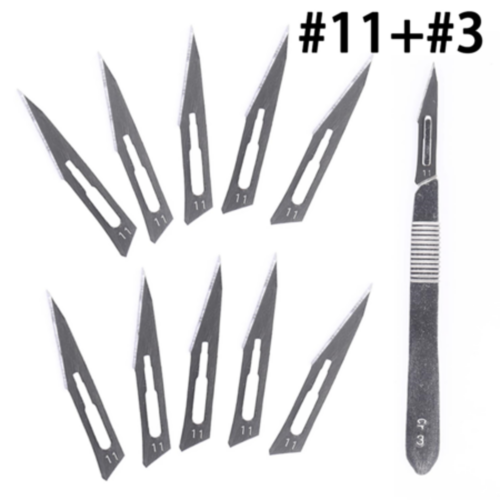 Super-Hard Stainless Steel Surgical blade handle - (handle #3: fit with #11 #12 #15 blades) - handle only